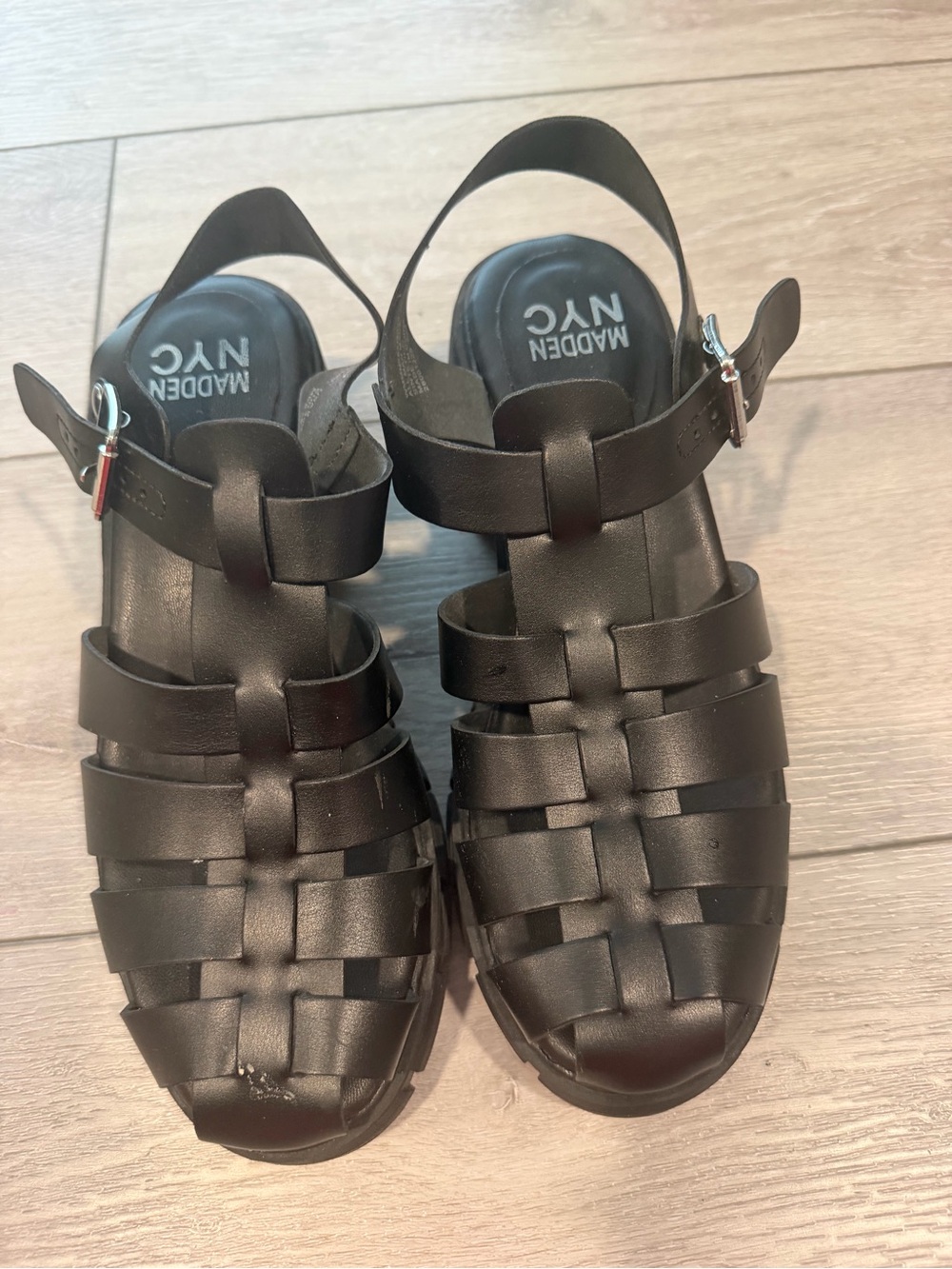 Madden Girl Black Woven Slingback Sandals